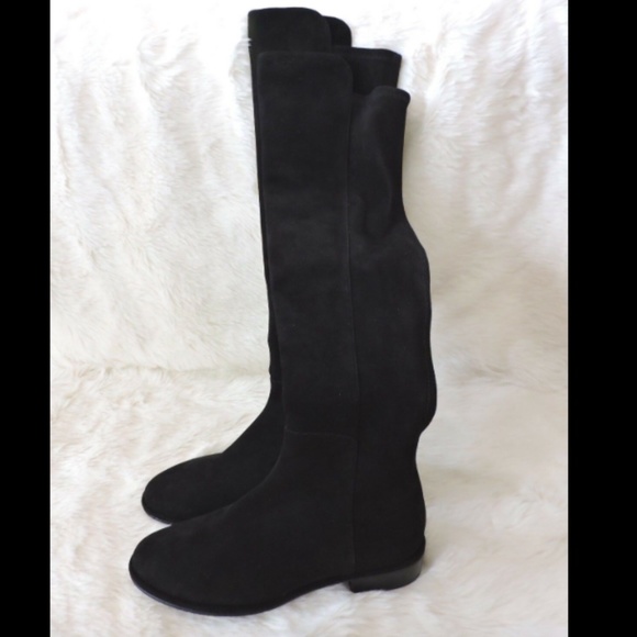 STUART WEITZMAN ALLGOOD BLACK OTK SUEDE STRETCH BOOT 9 - Picture 8 of 12